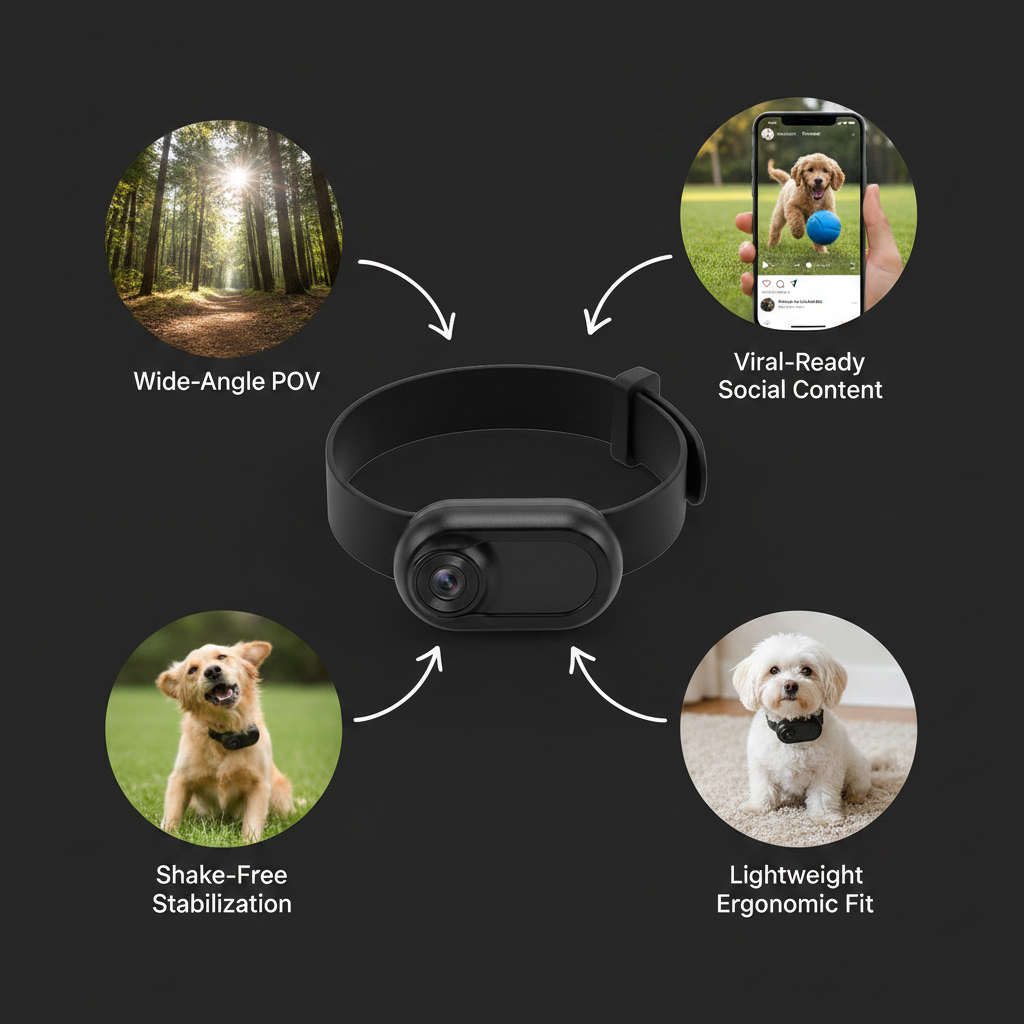 POV Collar™ Outdoor Dog Collar Camera 1080P HD CMOS